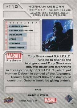 2023 Upper Deck Marvel Platinum #110 Norman Osborn Back