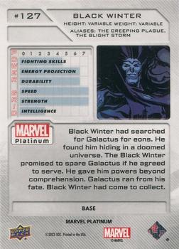 2023 Upper Deck Marvel Platinum #127 Black Winter Back