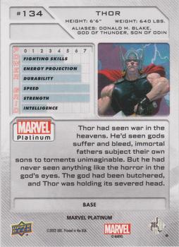 2023 Upper Deck Marvel Platinum #134 Thor Back