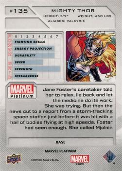 2023 Upper Deck Marvel Platinum #135 Mighty Thor (Jane Foster) Back