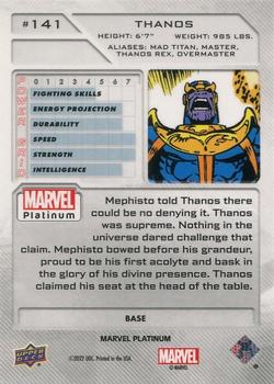 2023 Upper Deck Marvel Platinum #141 Thanos Back