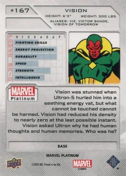 2023 Upper Deck Marvel Platinum #167 Vision Back
