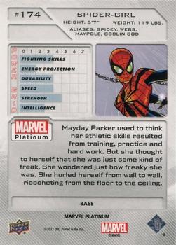 2023 Upper Deck Marvel Platinum #174 Spider-Girl Back