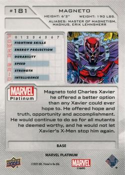 2023 Upper Deck Marvel Platinum #181 Magneto Back