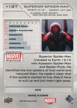 2023 Upper Deck Marvel Platinum #187 Superior Spider-Man Back