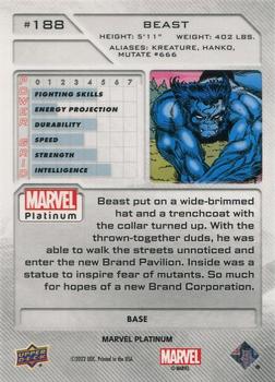 2023 Upper Deck Marvel Platinum #188 Beast Back