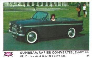 1960 Dandy Gum Motor Cars #34 Sunbeam Rapier Convertible Front