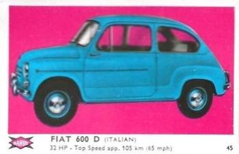 1960 Dandy Gum Motor Cars #45 Fiat 600 D Front