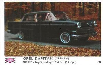 1960 Dandy Gum Motor Cars #58 Opel Kapitän Front