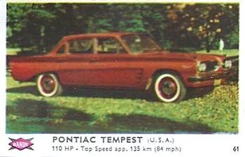 1960 Dandy Gum Motor Cars #61 Pontiac Tempest Front