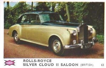 1960 Dandy Gum Motor Cars #63 Rolls-Royce Silver Cloud II Saloon Front
