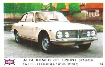 1960 Dandy Gum Motor Cars #68 Alpha Romeo 2000 Sprint Front