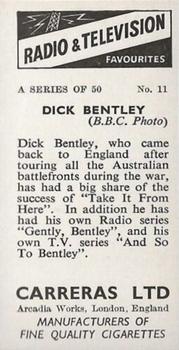 1955 Carrerras Radio & Television Favourites (Unissued) #11 Dick Bentley Back
