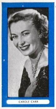 1955 Carrerras Radio & Television Favourites (Unissued) #14 Carole Carr Front