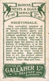 1919 Gallaher Birds Nests & Eggs Series #86 Nightingale Back