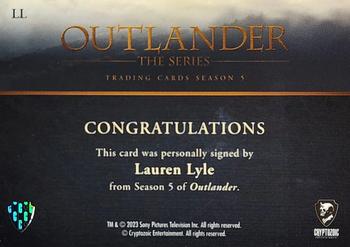 2023 Cryptozoic Outlander Season 5 - Autographs #LL Lauren Lyle Back