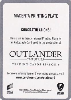 2023 Cryptozoic Outlander Season 5 - Autographs Printing Plates Magenta #BB Billy Boyd Back
