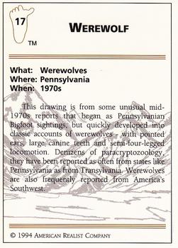 1994 American Realist Myth or Real #17 Werewolf Back