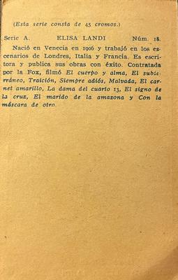 1932 Artistas De Cine Sonoro #18 Elissa Landi Back