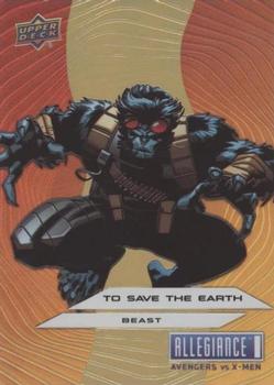 2023 Upper Deck Marvel Allegiance: Avengers vs X-Men - To Save Earth #TE4 Beast Front