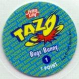 1995 Frito-Lay Looney Tunes Tazos #1 Bugs Bunny Back