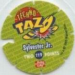 1995 Frito-Lay Looney Tunes Techno Tazos #119 Sylvester Jr. Back