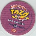 1996 Frito-Lay The Simpsons Magic Motion Tazos #156 Lisa Simpson Back