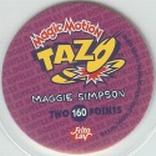 1996 Frito-Lay The Simpsons Magic Motion Tazos #160 Maggie Simpson Back