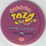 1996 Frito-Lay The Simpsons Magic Motion Tazos #172 Homer Simpson Back