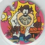 1996 Frito-Lay Looney Tunes Time Warp Techno Tazos #201 Alfred Nobel Front