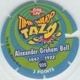1996 Frito-Lay Looney Tunes Time Warp Techno Tazos #202 Alexander Graham Bell Back