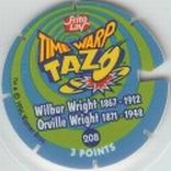 1996 Frito-Lay Looney Tunes Time Warp Techno Tazos #208 Orville & Wilbur Wright Back