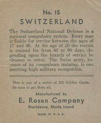 1932 E. Rosen Soldiers #15 Switzerland Back