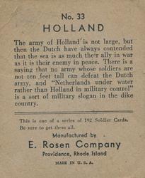 1932 E. Rosen Soldiers #33 Holland Back