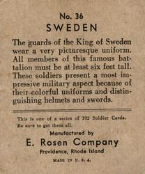 1932 E. Rosen Soldiers #36 Sweden Back