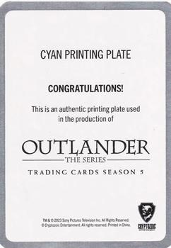 2023 Cryptozoic Outlander Season 5 - Timeless Wardrobe Relics Printing Plates Cyan #M23 Young Ian Murray Back