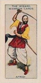 1928 D.C. Thomson The Wizard Warrior Cards (Dominoes back) #6/3 Afridi Front