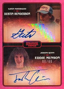 2023 Zerocool Stranger Things Season 4 - Dual Autographs 1986 Pink #DA-GJ Gaten Matarazzo / Joseph Quinn Front