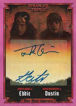 2023 Zerocool Stranger Things Season 4 - Most Metal Signatures Dual 1986 Pink #MMD-JG Joseph Quinn / Gaten Matarazzo Front