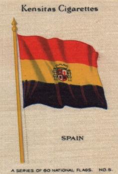 1934 Wix/Kensitas National Flags Silks #5 Spain Front