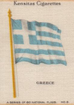 1934 Wix/Kensitas National Flags Silks #8 Greece Front