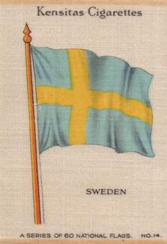 1934 Wix/Kensitas National Flags Silks #14 Sweden Front