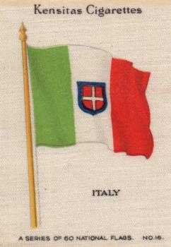 1934 Wix/Kensitas National Flags Silks #16 Italy Front