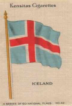 1934 Wix/Kensitas National Flags Silks #42 Iceland Front