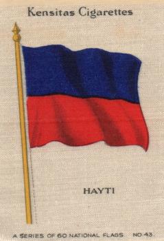 1934 Wix/Kensitas National Flags Silks #43 Hayti Front