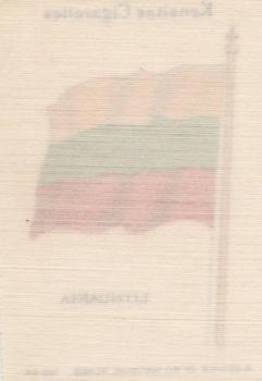 1934 Wix/Kensitas National Flags Silks #44 Lithuania Back