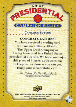 2020 Upper Deck Presidential Weekly Packs - Campaign Relic Achievements #CR-GF Gerald Ford Back