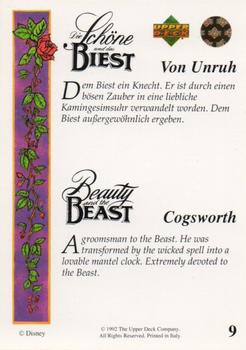 1992 Upper Deck Beauty and the Beast (English/German) #9 Cogsworth Back