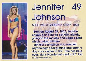 1993 Star Miss USA / Miss Teen USA #49 Jennifer Johnson Back