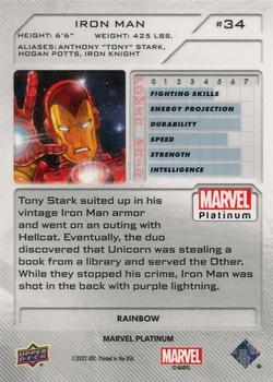 2023 Upper Deck Marvel Platinum - Rainbow #34 Iron Man Back